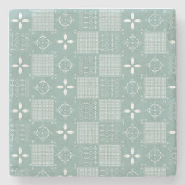 Posavasos De Piedra Aqua Tile Pattern