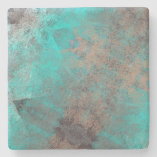 Posavasos De Piedra Aqua Turquoise Blue Gray