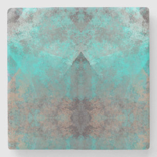 Posavasos De Piedra Aqua Turquoise Blue Gray