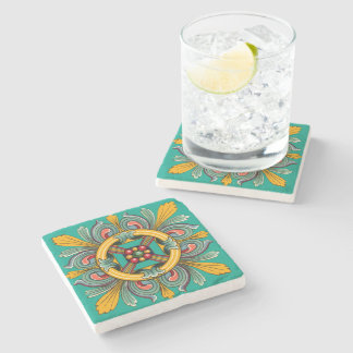 Posavasos De Piedra Aqua Victorian Tile Design