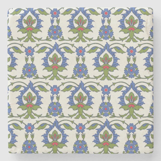 Posavasos De Piedra Árabe Tradicional: Iznik Tile Seamless. (Anverso)