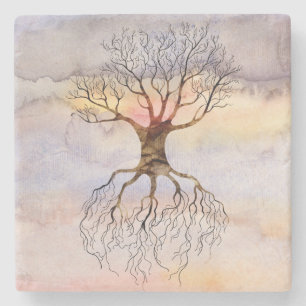 Posavasos De Piedra Árbol contra el cielo