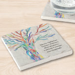 Posavasos De Piedra Árbol de citas motivadas inspiradoras<br><div class="desc">Esta montaña de piedra decorativa cuenta con un árbol de mosaico de colores arcoiris y una cita inspiradora. El texto es personalizable para que pueda reemplazar la cita. Utilice la Herramienta de diseño para cambiar el tamaño, estilo o color del texto. No encontrarás esta imagen exacta de otros diseñadores a...</div>