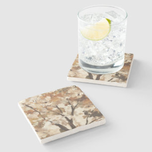 Posavasos De Piedra Árbol de Crema Marrón