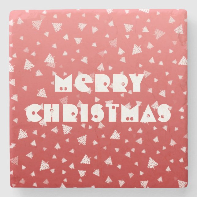 Posavasos De Piedra Árbol de Navidad (Anverso)