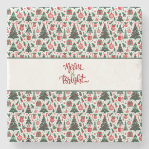 Posavasos De Piedra Árbol de Navidad, regalos, caramelos