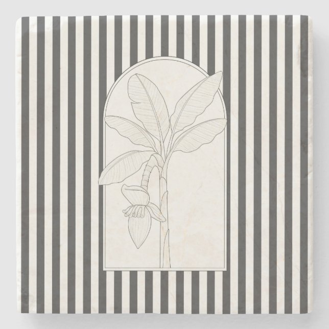 Posavasos De Piedra Árbol de plátano Elegante Flor Montaña de Piedra B (Anverso)