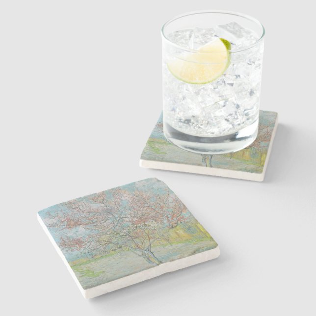 Posavasos De Piedra Árbol de turba de flores (Lateral)