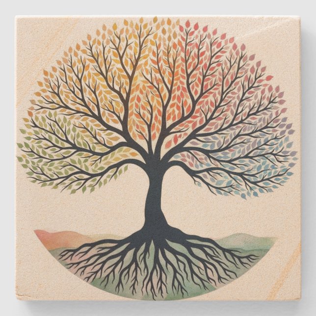 Posavasos De Piedra Árbol de vida (Anverso)