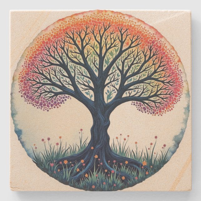 Posavasos De Piedra Árbol de vida (Anverso)