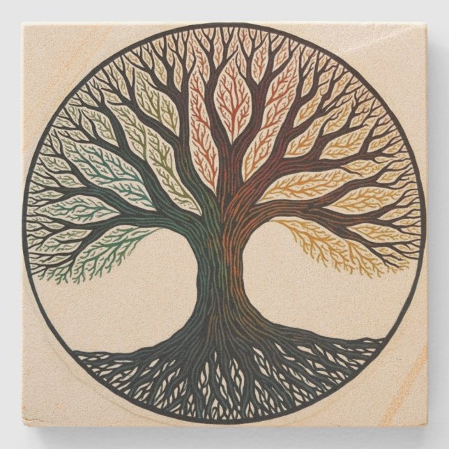 Posavasos De Piedra Árbol de vida (Anverso)