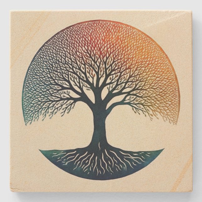 Posavasos De Piedra Árbol de vida (Anverso)
