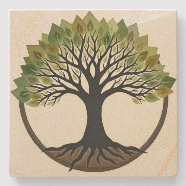 Posavasos De Piedra Árbol de vida (Anverso)