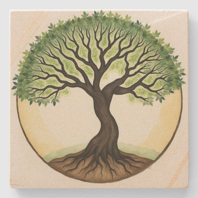 Posavasos De Piedra Árbol de vida (Anverso)