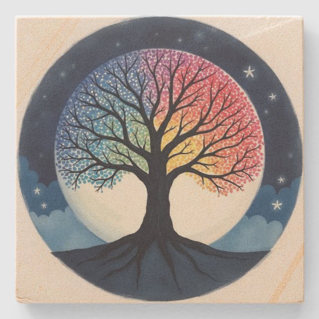 Posavasos De Piedra Árbol de vida (Anverso)