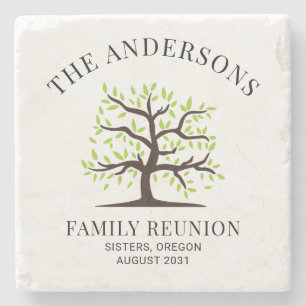 Posavasos De Piedra Árbol genealógico de reunión familiar personalizad