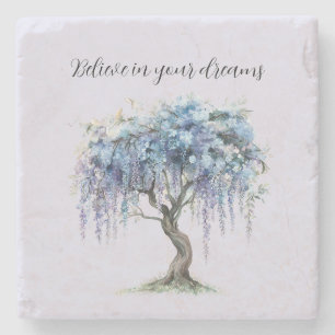 Posavasos De Piedra Árbol morado floral