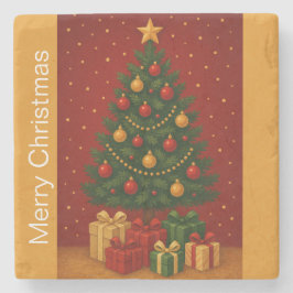 Posavasos De Piedra Árbol y Regalos de Navidad 🎄 - Personalizado de v