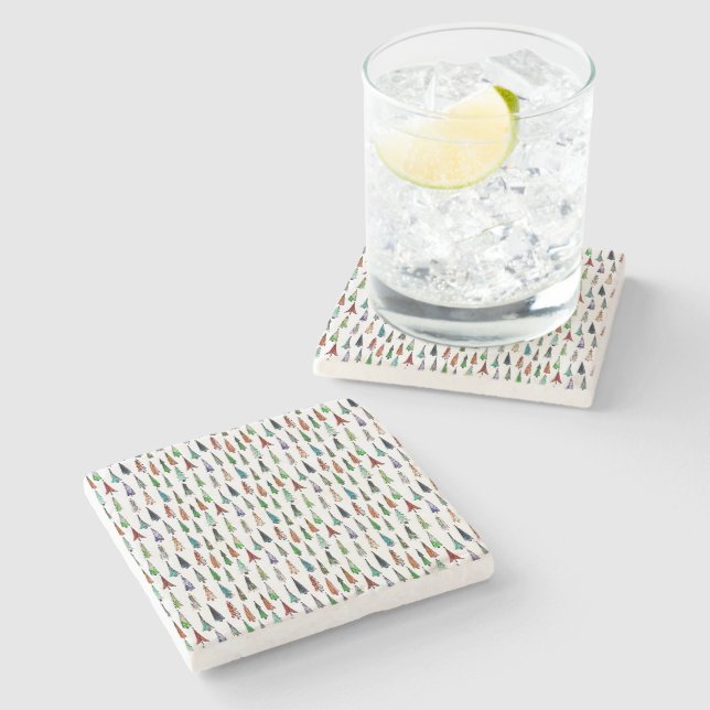 Posavasos De Piedra árboles de Navidad  (Lateral)