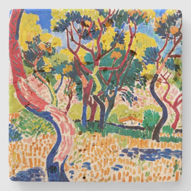Posavasos De Piedra Árboles en Collioure | Andre Derain | (Anverso)