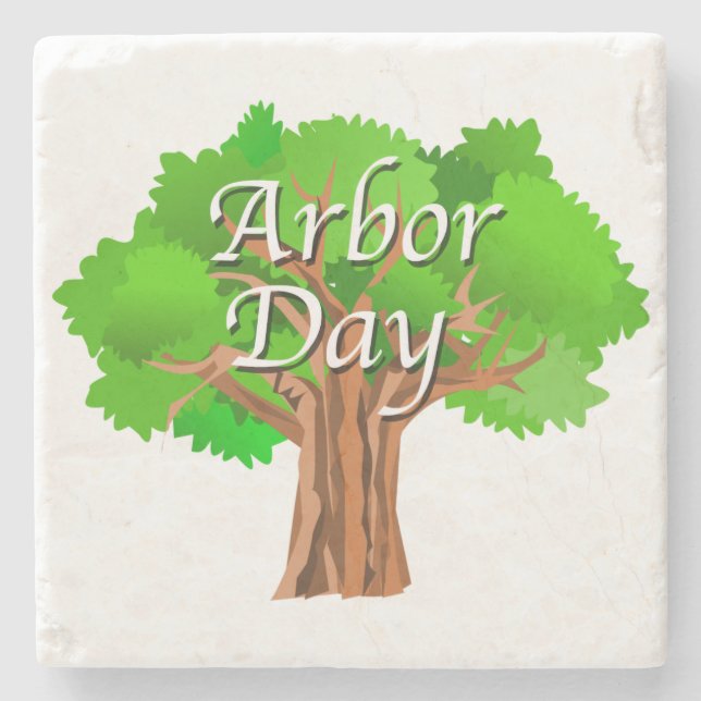 Posavasos De Piedra Arbor Day Tree Holiday (Anverso)