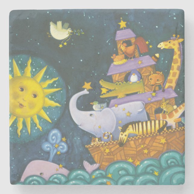 Posavasos De Piedra Arca en la noche (Anverso)