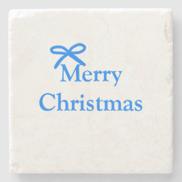 Posavasos De Piedra Arco azul alegre Navidad regalos familiares simple