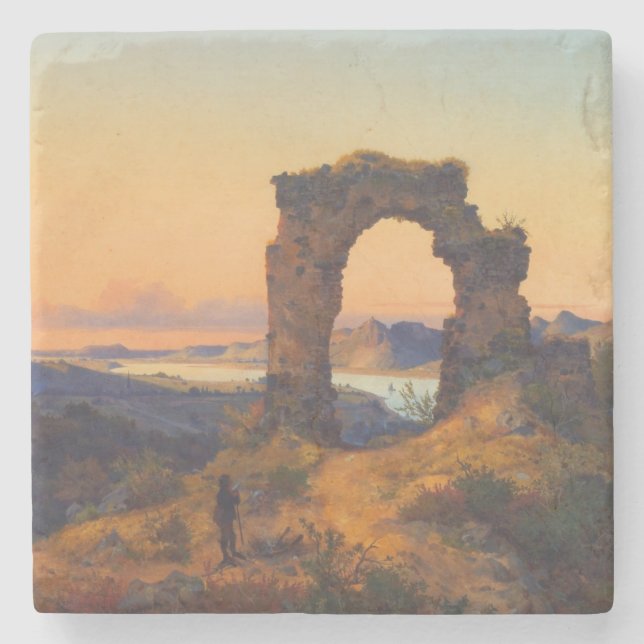 Posavasos De Piedra Arco de Roland (por Andreas Achenbach) (Anverso)