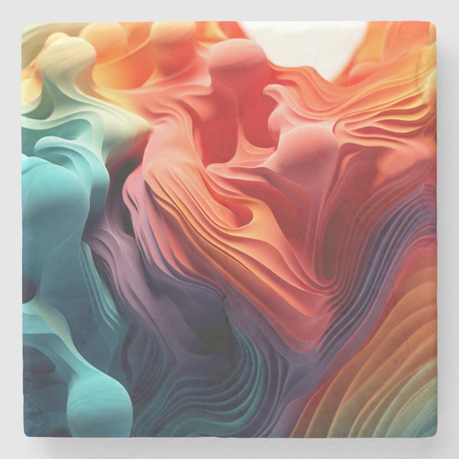 Posavasos De Piedra Arcoiris (Anverso)