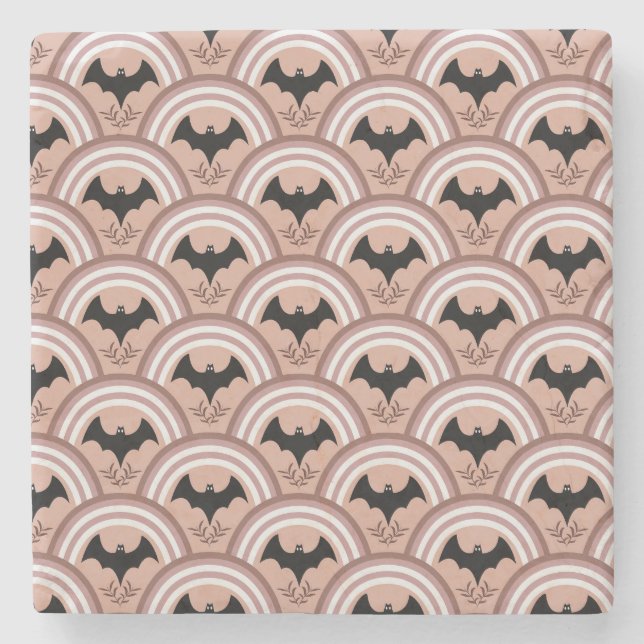 Posavasos De Piedra Arcoiris de Halloween (Anverso)