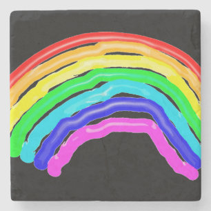 Posavasos De Piedra Arcoiris dibujado