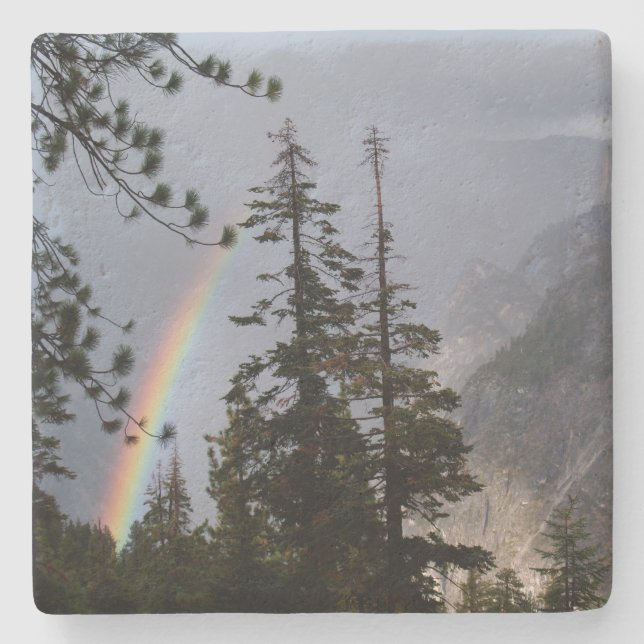Posavasos De Piedra Arcoiris en Yosemite Park California Square Coaste (Anverso)