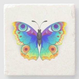 Posavasos De Piedra Arcoiris mariposa Peacock Eye