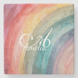 Posavasos De Piedra Arcoiris personalizado