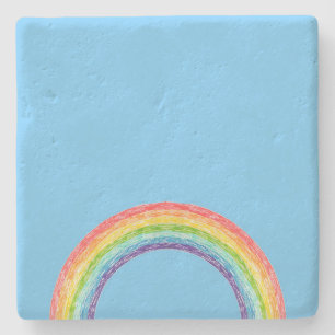 Posavasos De Piedra Arcoiris y cielo azul