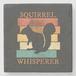 Posavasos De Piedra Ardilla Animal Bosque Retro