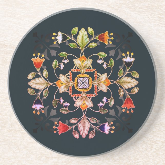 Posavasos de piedra arenisca - Fiori Dark (Frente)