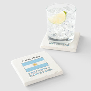 Posavasos De Piedra Argentina Bandera Argentina Personalizada