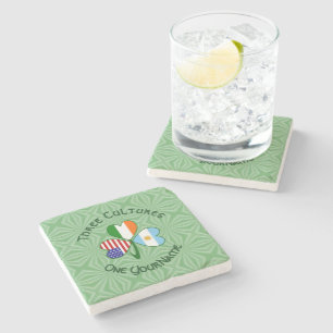 Posavasos De Piedra Argentina Irlanda EE. UU. Trébol Bandera Personali