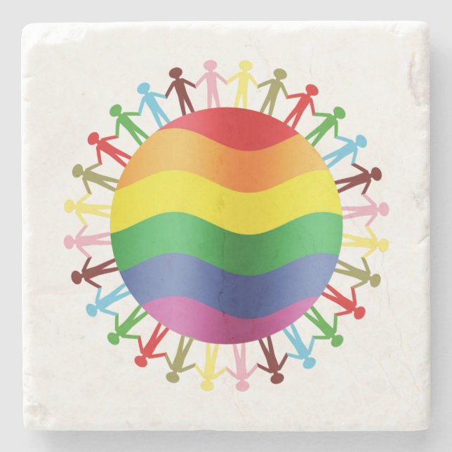Posavasos De Piedra Armonía del mundo de LGBT (Anverso)