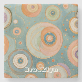 Posavasos De Piedra Armonía Kaleidoscope: Los Círculos Swirly Pastel