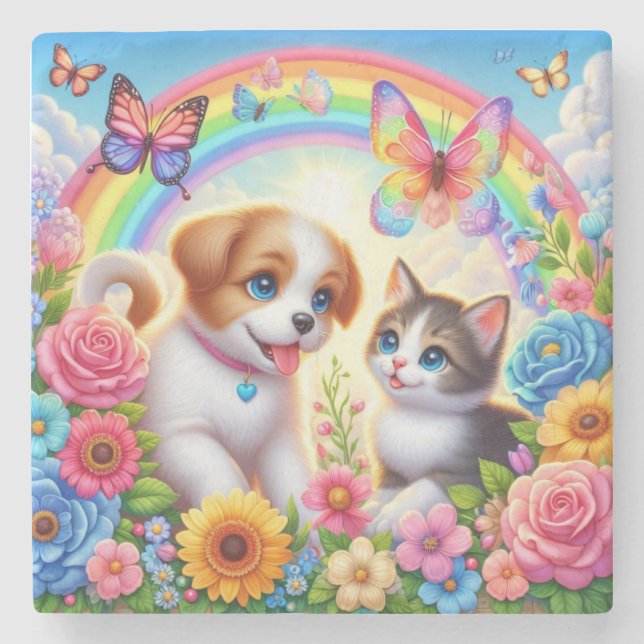 Posavasos De Piedra Aroma de cachorro/gatito (Anverso)