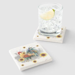 Posavasos De Piedra Aroma de piedra con girasol