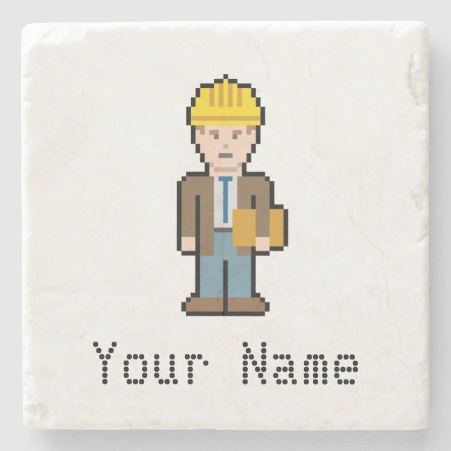 Posavasos De Piedra Arquitecto conocido de encargo del pixel (Anverso)