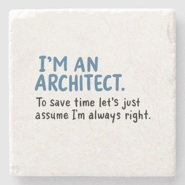 Posavasos De Piedra Arquitecto - Soy Un Arquitecto (Anverso)