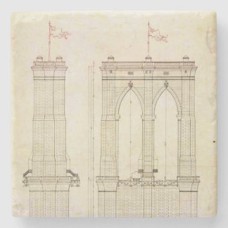 Posavasos De Piedra Arquitectura de Brooklyn Bridge NYC vintage