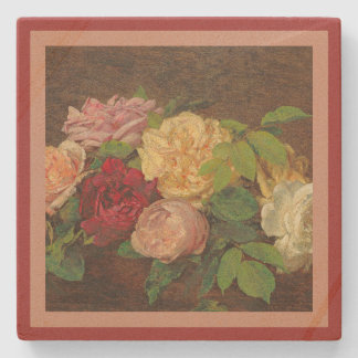 Posavasos De Piedra Arreglo floral de rosas