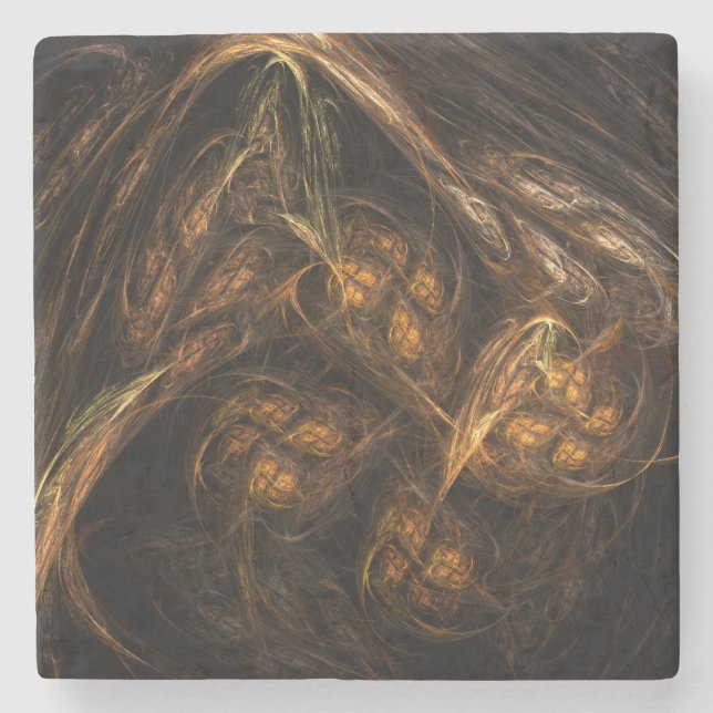 Posavasos De Piedra Arte abstracto de la Madre Tierra (Anverso)