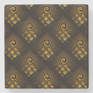 Posavasos De Piedra Arte abstracto moderno boho elegante patrón #502