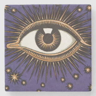 Posavasos De Piedra Arte Celestial Místico del Ojo que Todo lo Ve Vint